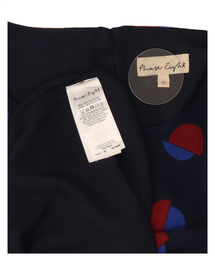 Abito a trapezio da donna con maniche a 3/4 Phase Eight UK 14 Grande blu navy maculato