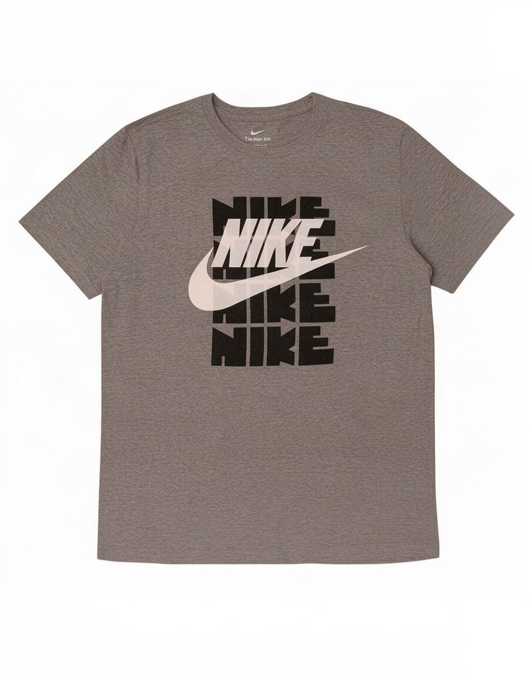 T-shirt grafica Nike da uomo in cotone mélange grigio medio