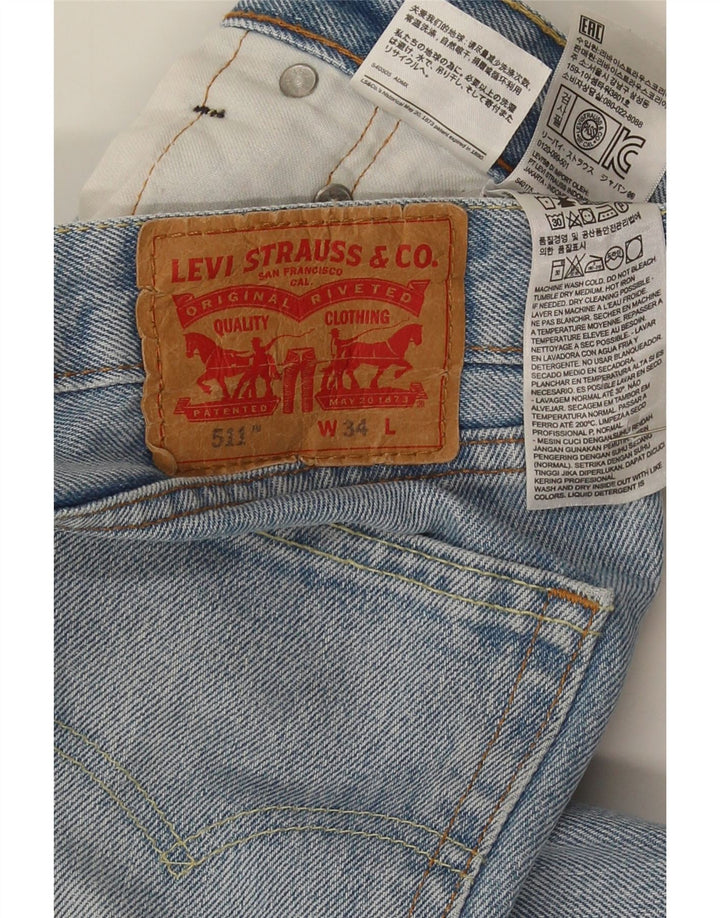 Pantaloncini di jeans Levi's 511 da uomo W34 grande cotone blu