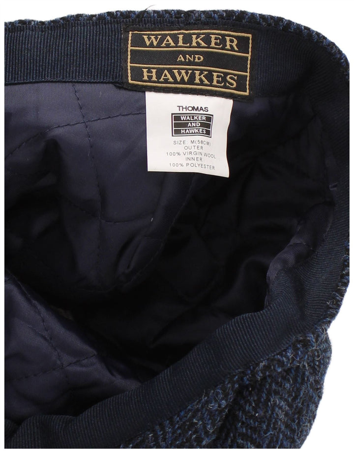 Walker and Hawkes Coppola da uomo media blu navy a spina di pesce classica