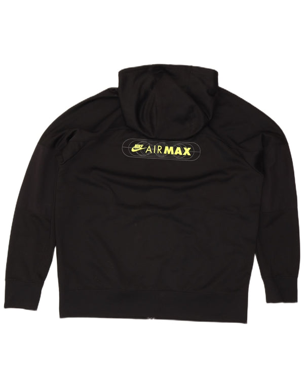 Felpa con cappuccio e zip grafica Nike da uomo XL in poliestere nero