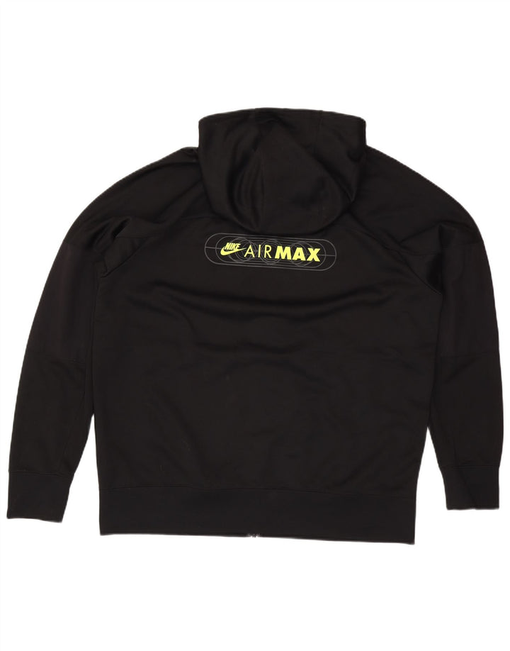 Felpa con cappuccio e zip grafica Nike da uomo XL in poliestere nero