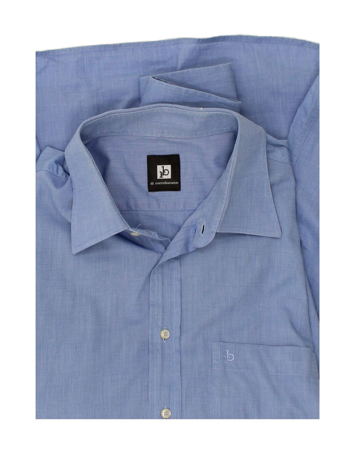 ROCCOBAROCCO Mens Shirt Size 18 45 2XL Blue Cotton Vintage Roccobarocco and Second-Hand Roccobarocco from Messina Hembry 