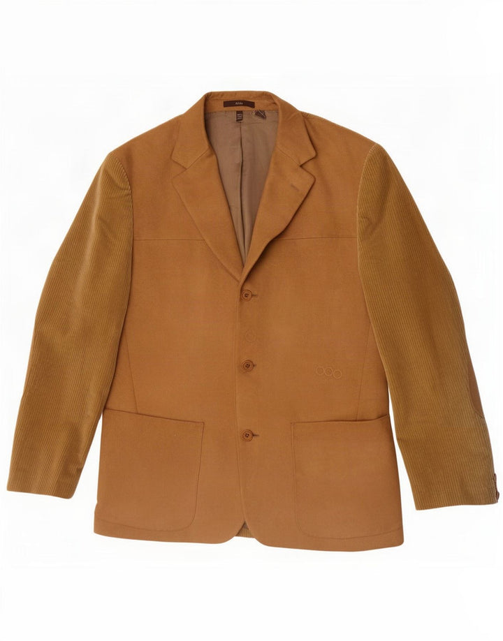 Giacca blazer da uomo in velluto a coste a 3 bottoni Zara EU 50 Colorblock beige medio
