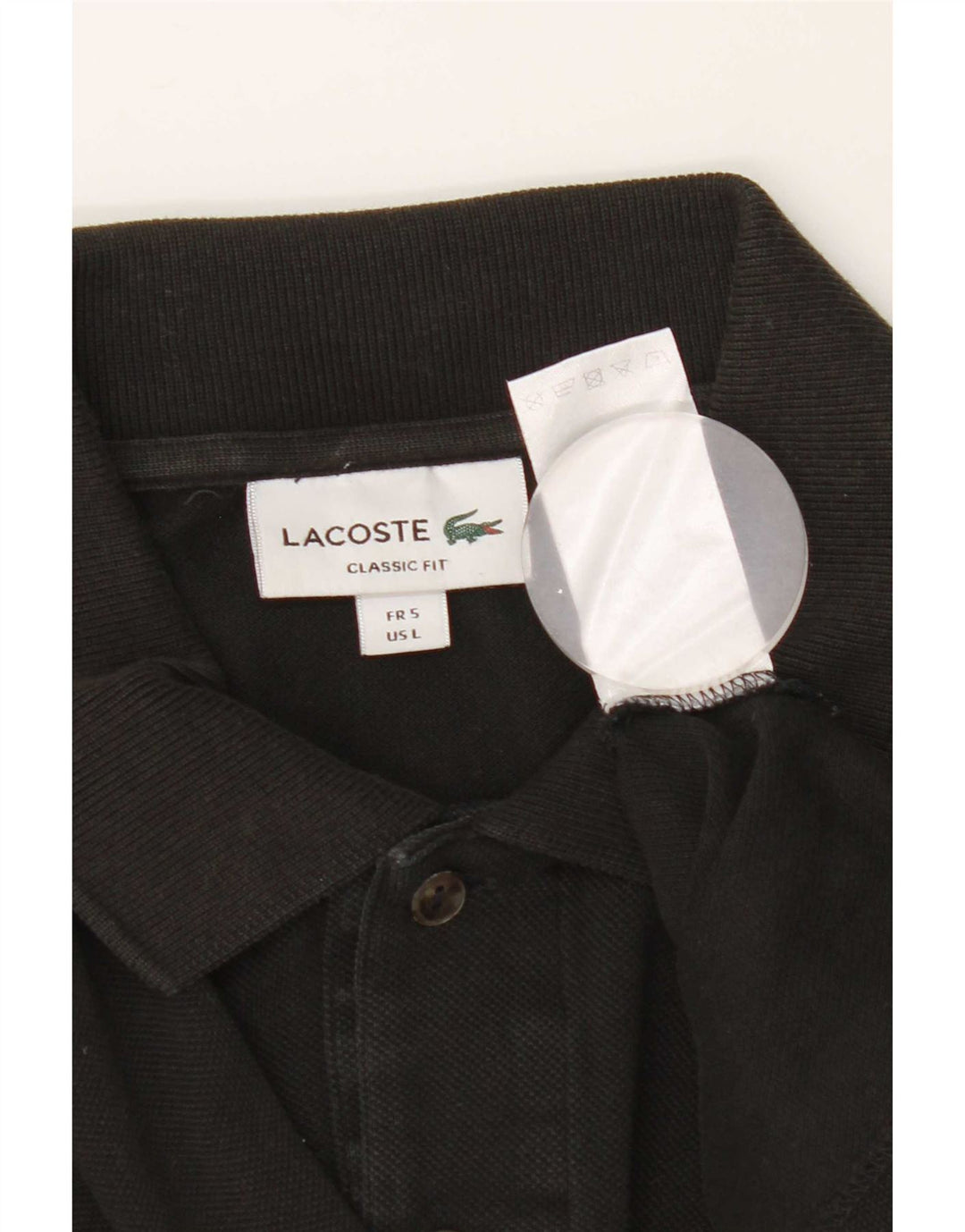 Polo da uomo Lacoste vestibilità classica taglia 5 grande in cotone nero