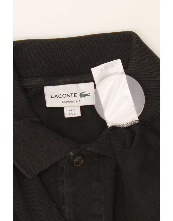 Polo da uomo Lacoste vestibilità classica taglia 5 grande in cotone nero