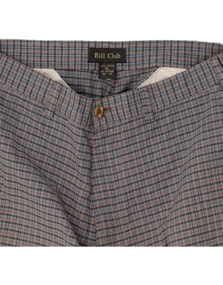 Pantaloncini chino da uomo VINTAGE W32 cotone a quadri grigio medio