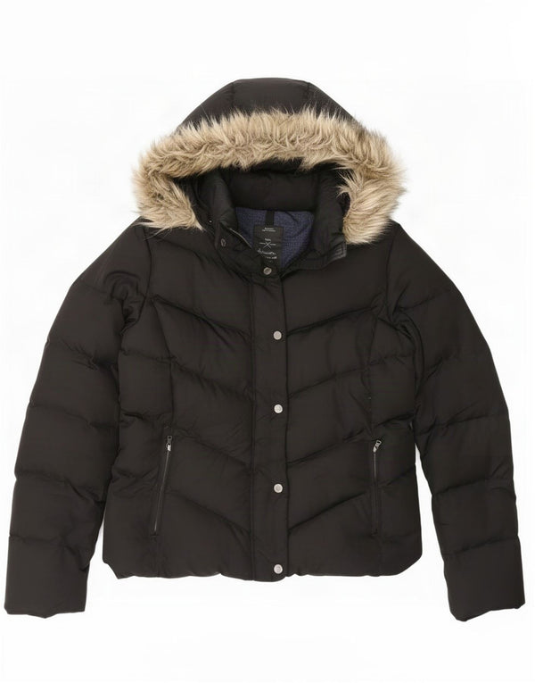 Giacca imbottita con cappuccio da donna Gap UK 14 Medium Nero Poliestere