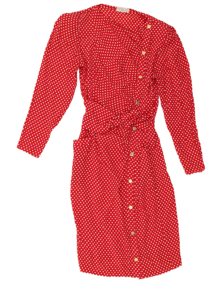 Abito camicia a maniche lunghe da donna Modyva IT 44 rosso medio a pois