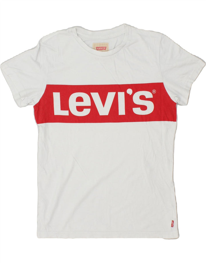 LEVI'S Boys Graphic T-Shirt Top 13-14 Years White Vintage Levi's and Second-Hand Levi's from Messina Hembry 