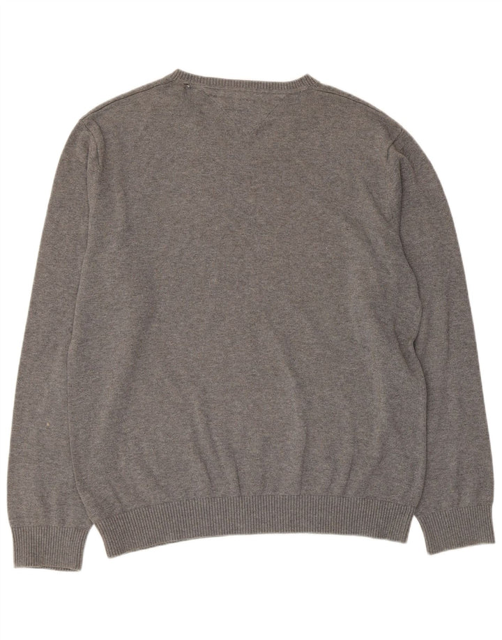 Tommy Hilfiger Uomo Maglione con scollo a V Maglione grande in cotone grigio