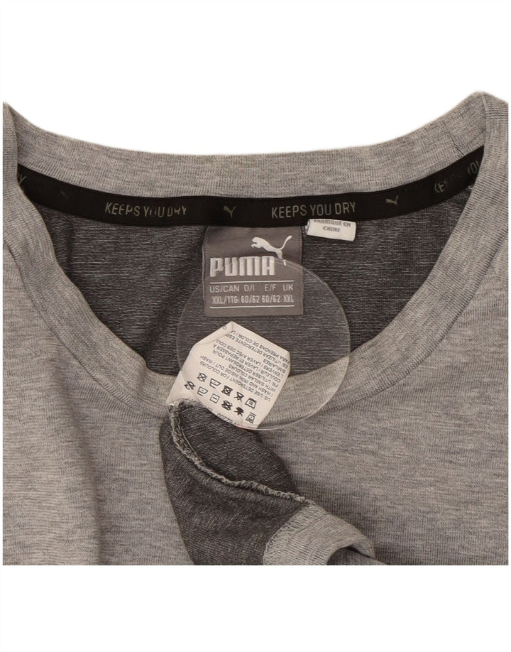 T-shirt grafica da uomo PUMA Top 2XL in cotone grigio
