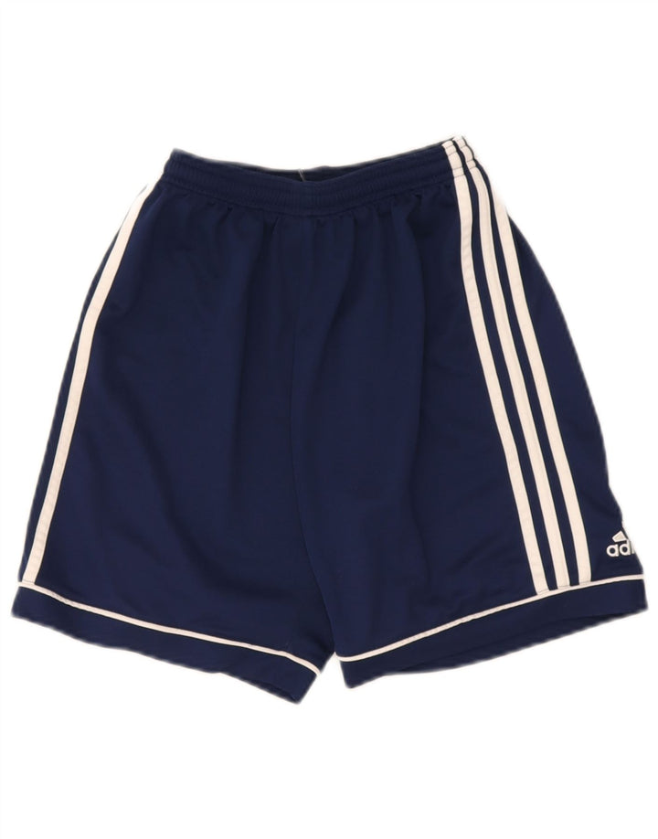 Pantaloncini sportivi Adidas Climalite da ragazzo 13-14 anni in poliestere blu navy