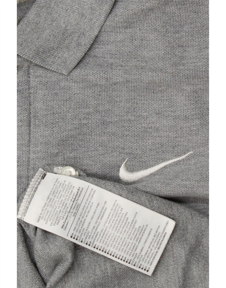 Polo Nike da uomo in cotone grigio medio