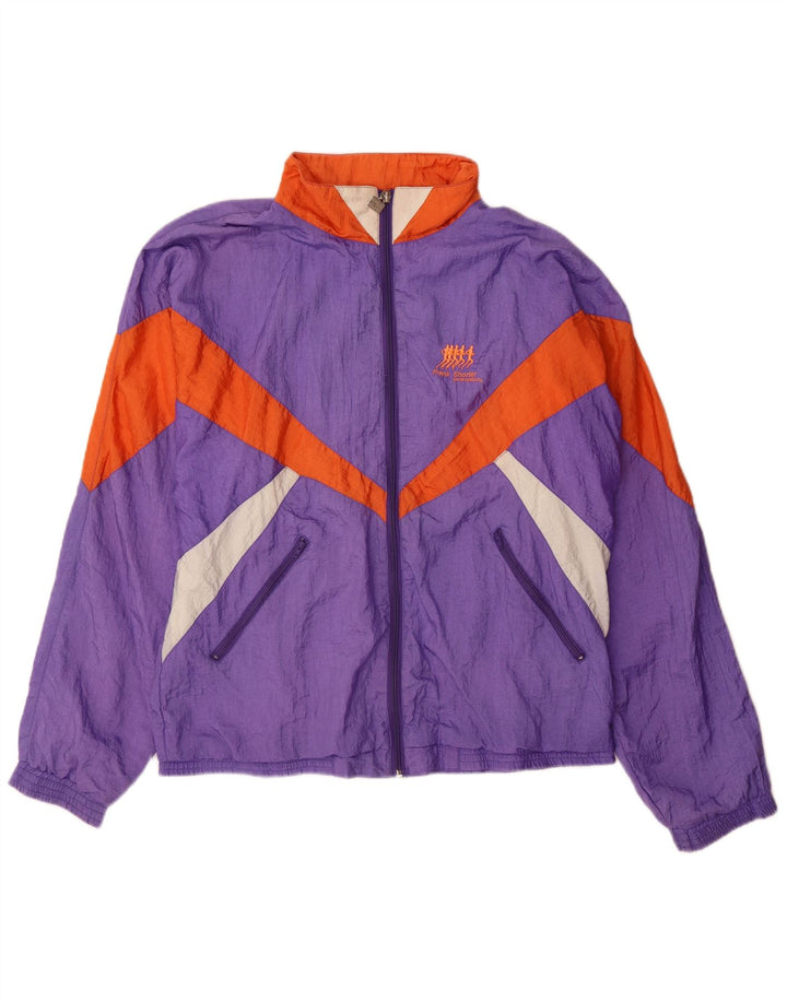 Giacca da ginnastica da uomo Frank Shorter grande in nylon color block viola