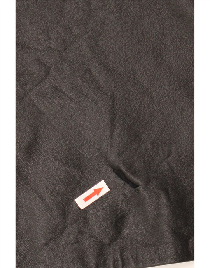 Gonna in pelle vintage da donna W32 grande nera
