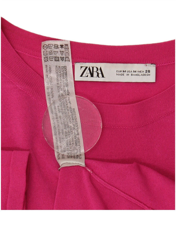 T-shirt Zara da donna Top UK 12 viscosa rosa medio