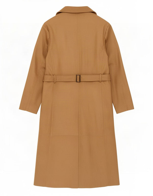 Cappotto in pelle vintage da donna UK 10 piccolo beige