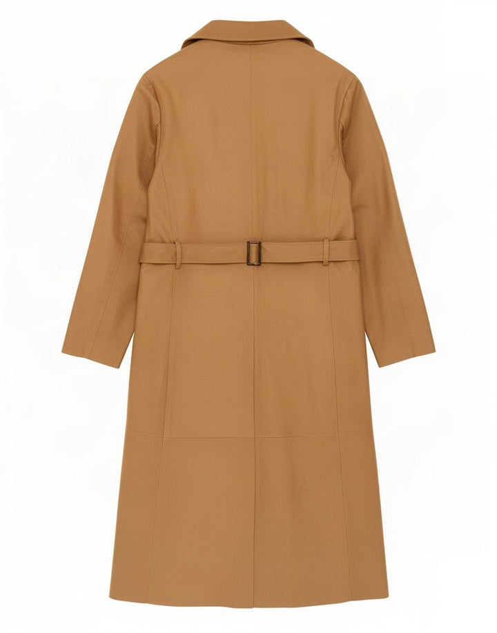 Cappotto in pelle vintage da donna UK 10 piccolo beige