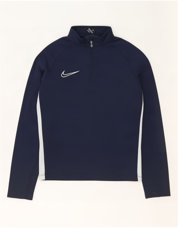 Top della tuta pullover Nike da ragazzo Dri Fit 8-9 anni piccola blu navy