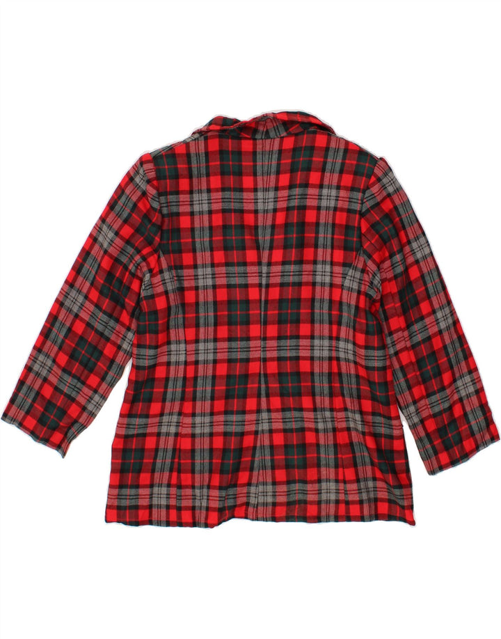 OLIVIA HASSLER Womens 2 Button Blazer Jacket UK 16 Large Red Check Vintage Olivia Hassler and Second-Hand Olivia Hassler from Messina Hembry 