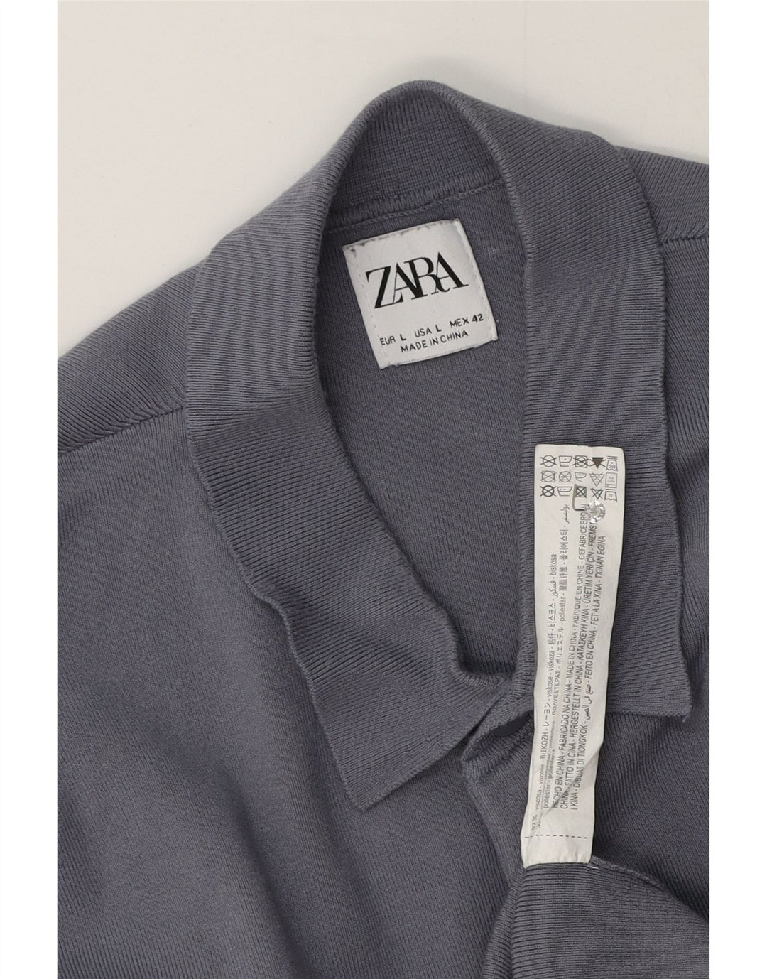 Polo Zara da uomo grande in viscosa grigia