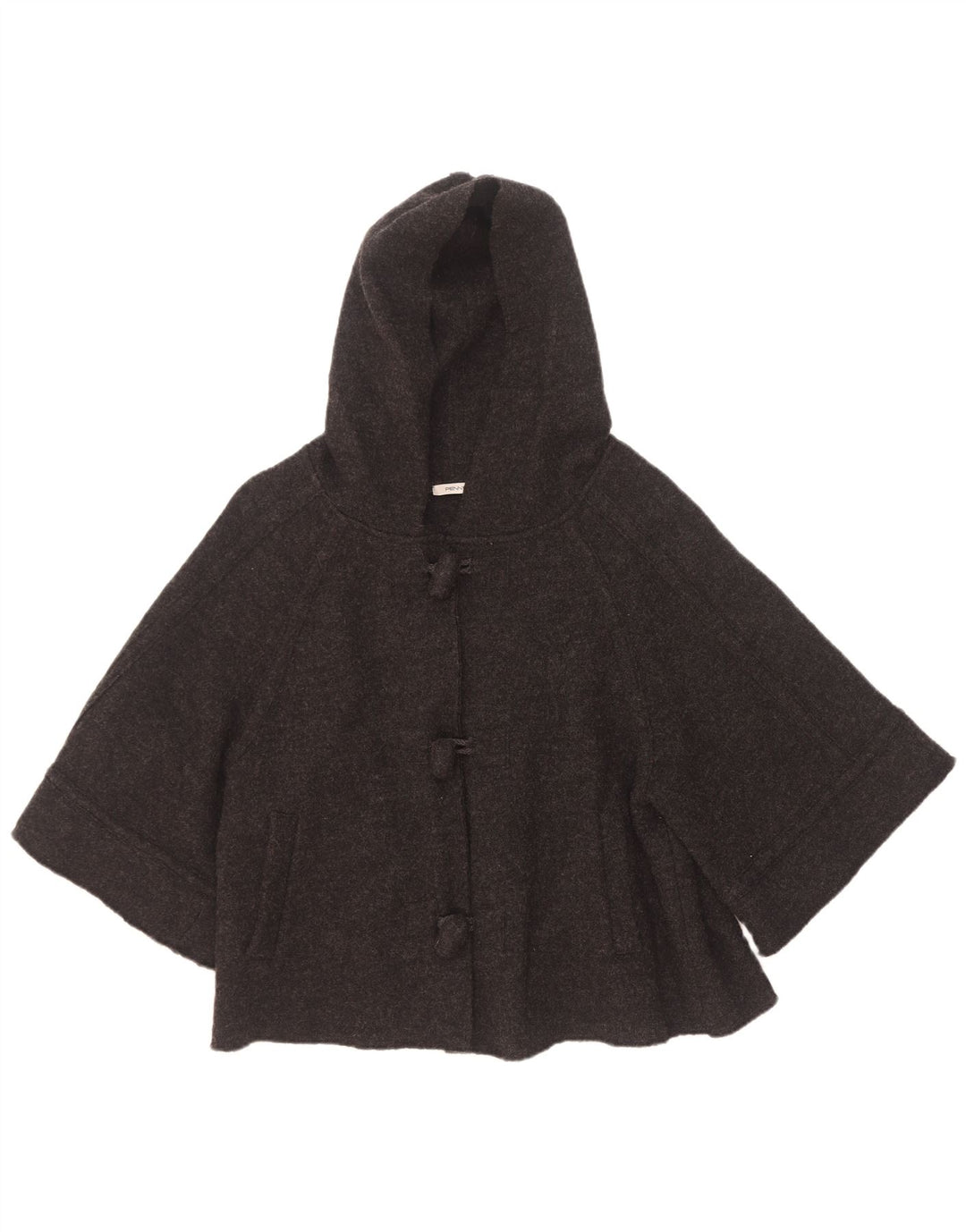 Cappotto a maniche corte con cappuccio corto da donna Penny Black UK 12 Medio Nero