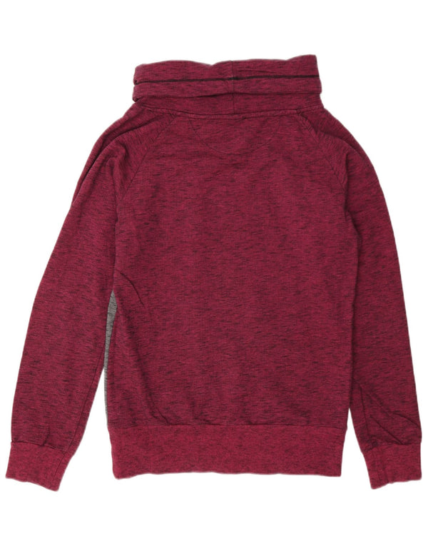 Felpa grafica da donna Lotto Maglione UK 14 Blocco colore bordeaux medio