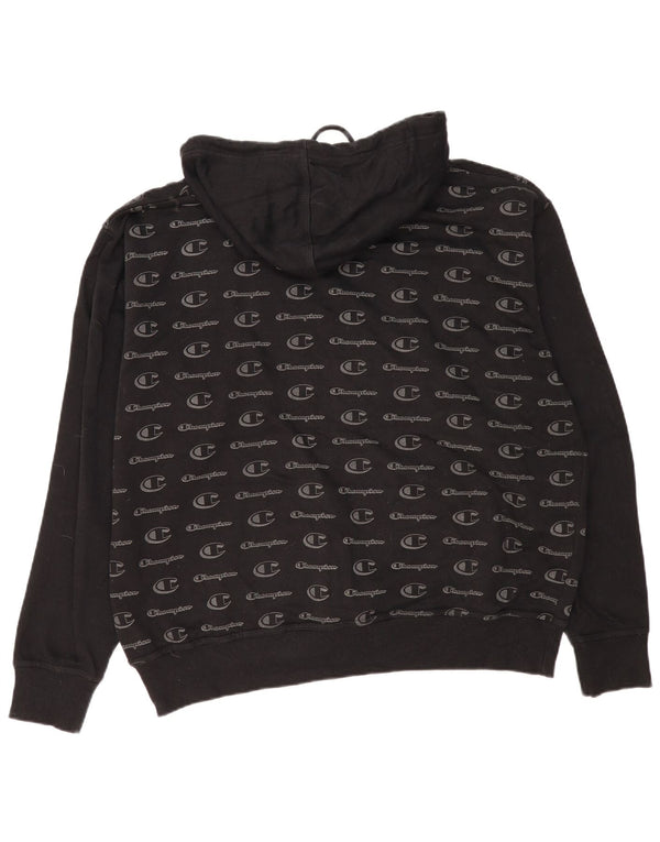 Felpa con cappuccio grafica da uomo Champion XL nera