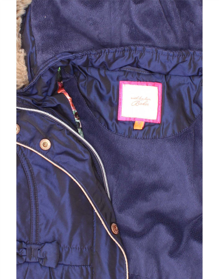 Parka con cappuccio per ragazze Ted Baker 5-6 anni in nylon blu navy