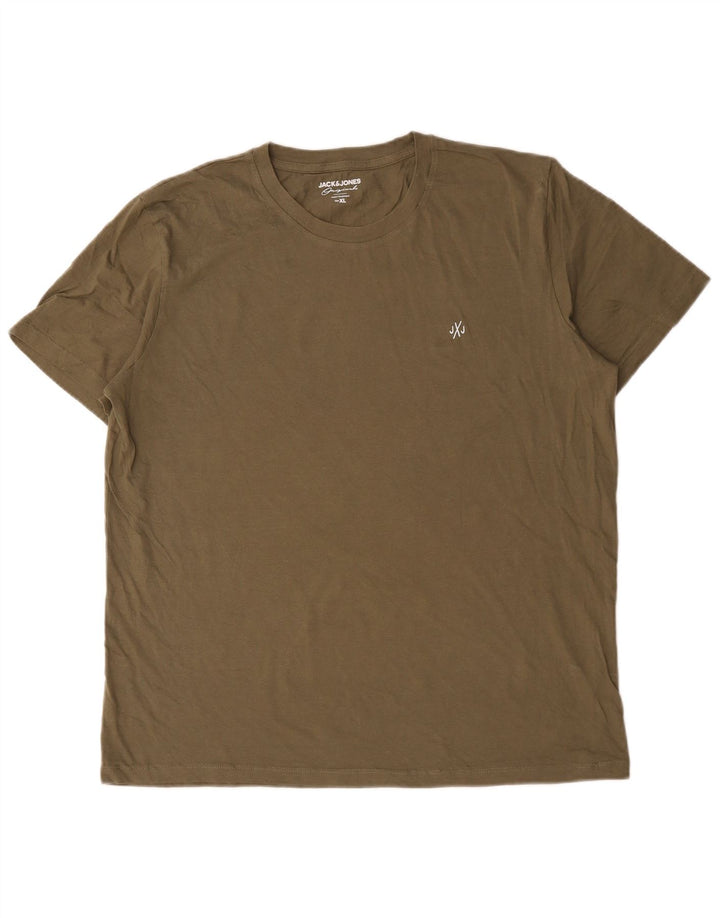 T-shirt da uomo Jack & Jones Top XL in cotone kaki