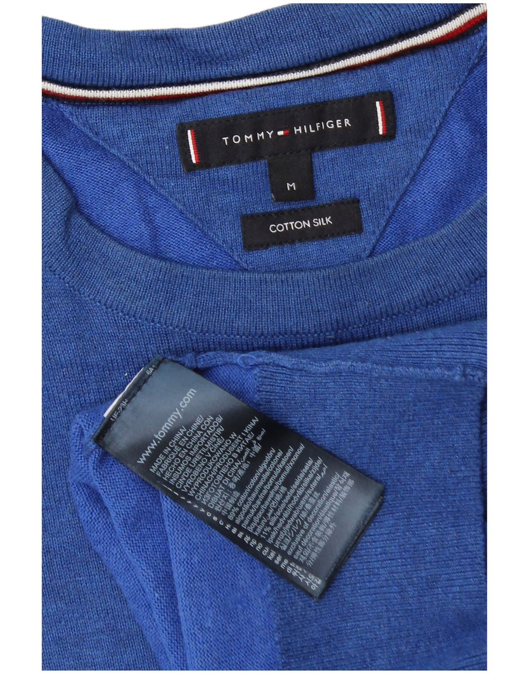 Maglione maglione girocollo da uomo Tommy Hilfiger cotone blu medio
