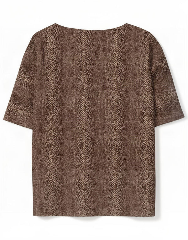 Top Zara da donna con maniche a 3/4 UK 14 Poliestere con stampa animalier marrone medio