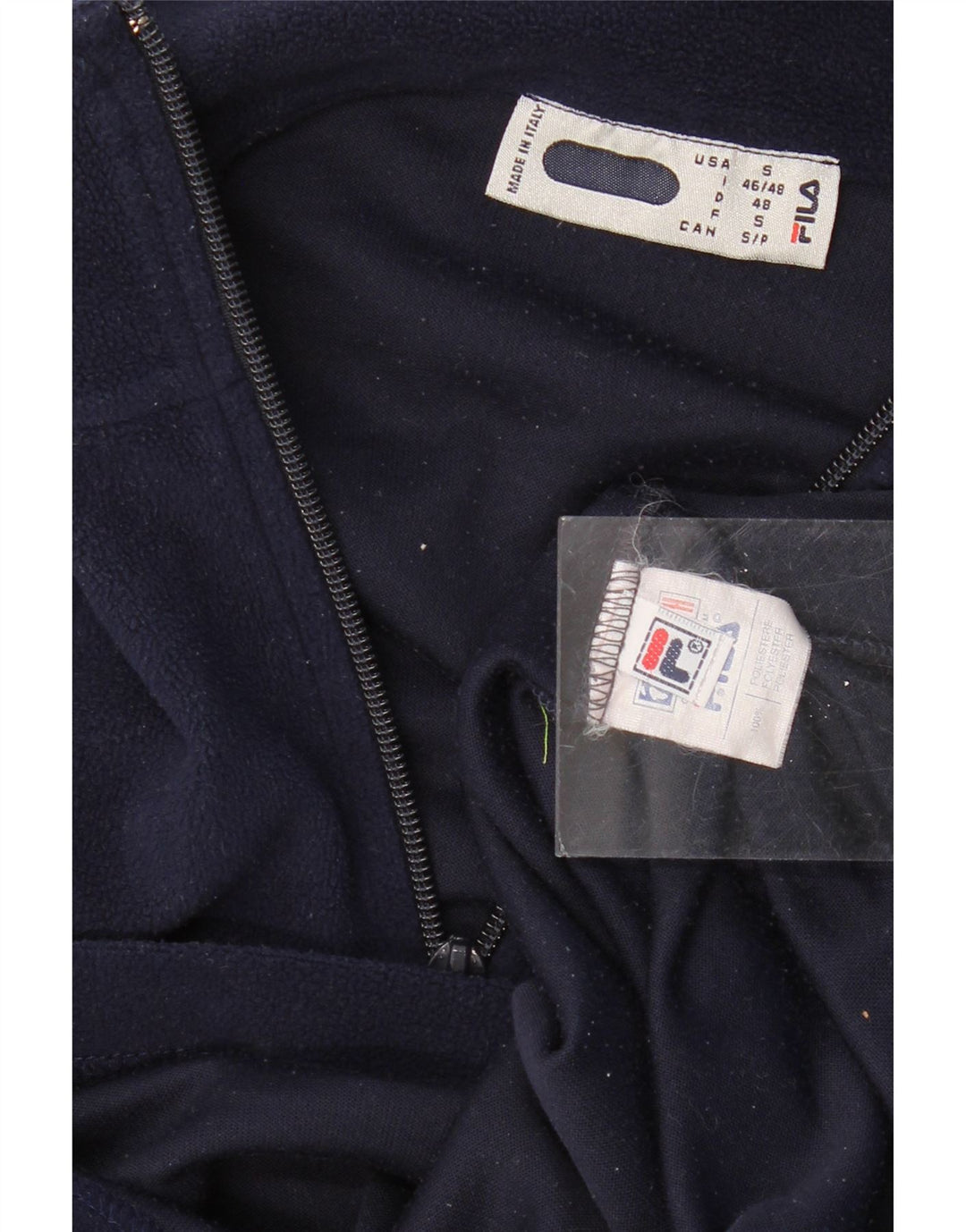 Maglione in pile da uomo FILA con zip e collo piccolo in poliestere blu navy