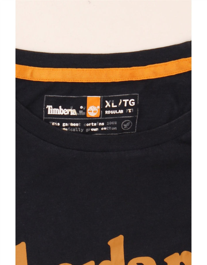 TIMBERLAND T-shirt grafica da uomo vestibilità regolare Top XL Blu navy
