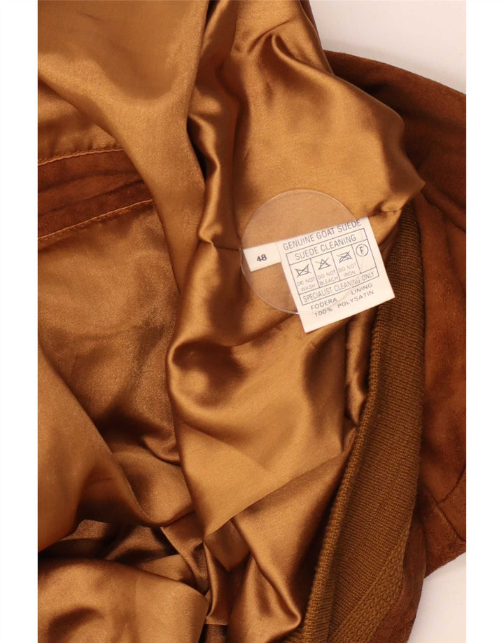 Giubbotto bomber vintage in pelle scamosciata da uomo IT 48 Beige medio