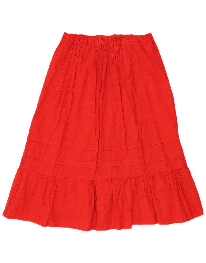 Gonna a trapezio da donna VINTAGE W32 grande floreale rosso