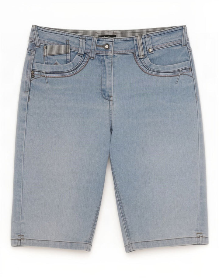 Pantaloncini di jeans da donna M&Co UK 12 medi W30 cotone blu