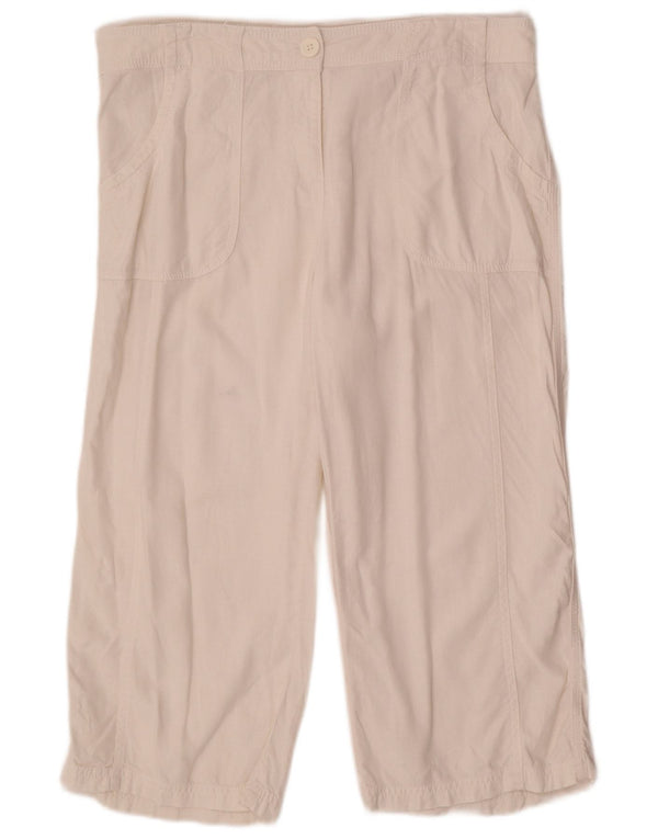 Pantaloni Capri dritti da donna Marks & Spencer UK 16 Large W36 L21 Bianco