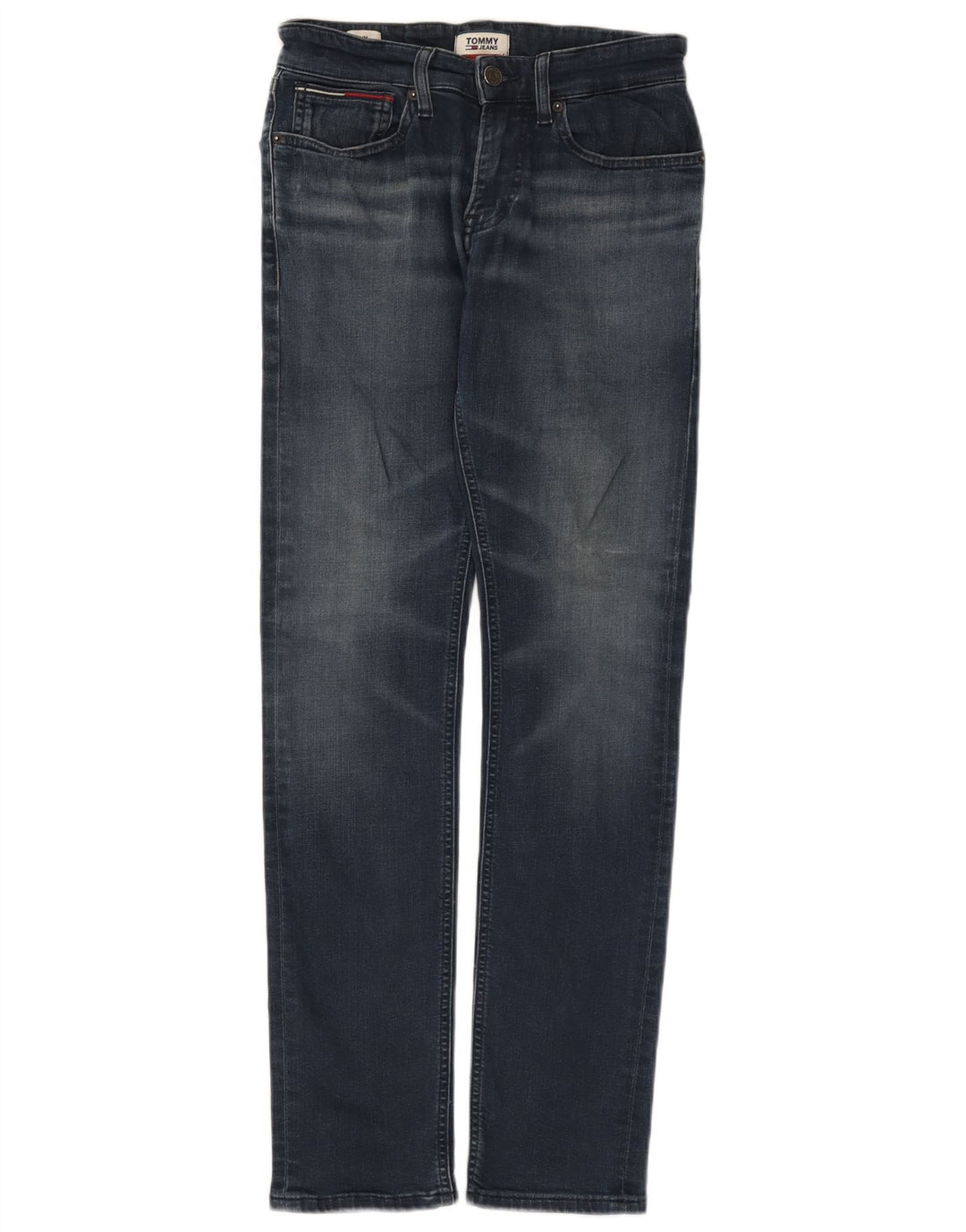 Jeans slim da uomo Tommy Hilfiger W27 L32 cotone blu navy