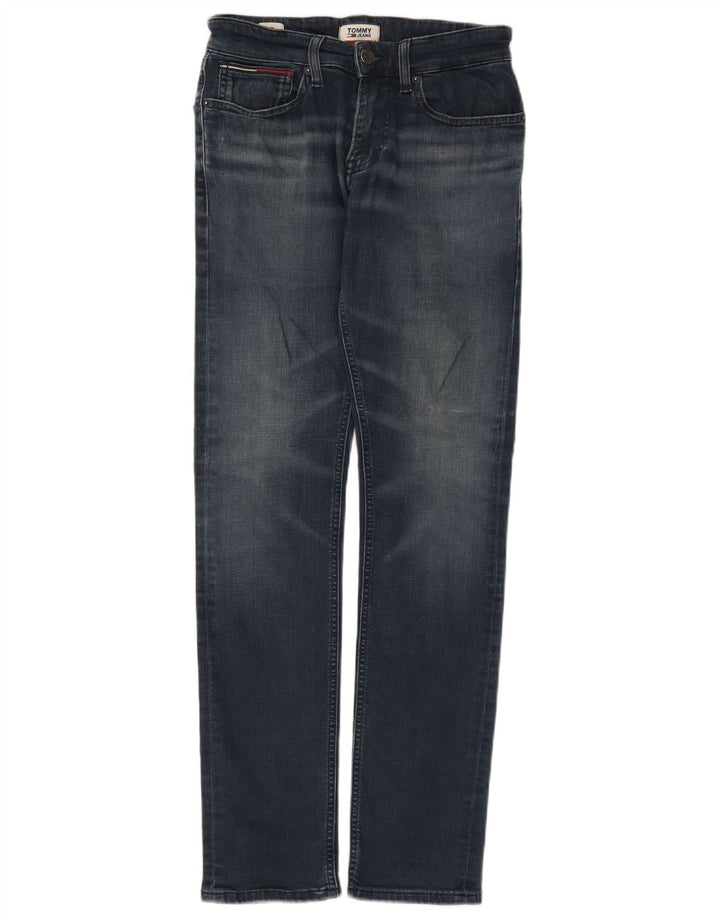 Jeans slim da uomo Tommy Hilfiger W27 L32 cotone blu navy