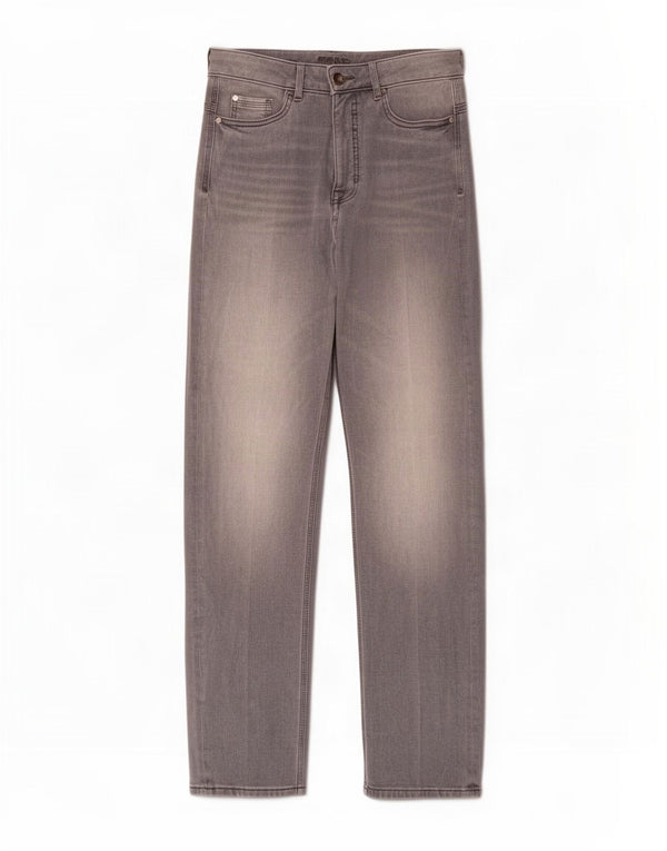 Jeans dritti da donna Marks & Spencer UK 10 piccoli W28 L28 cotone grigio