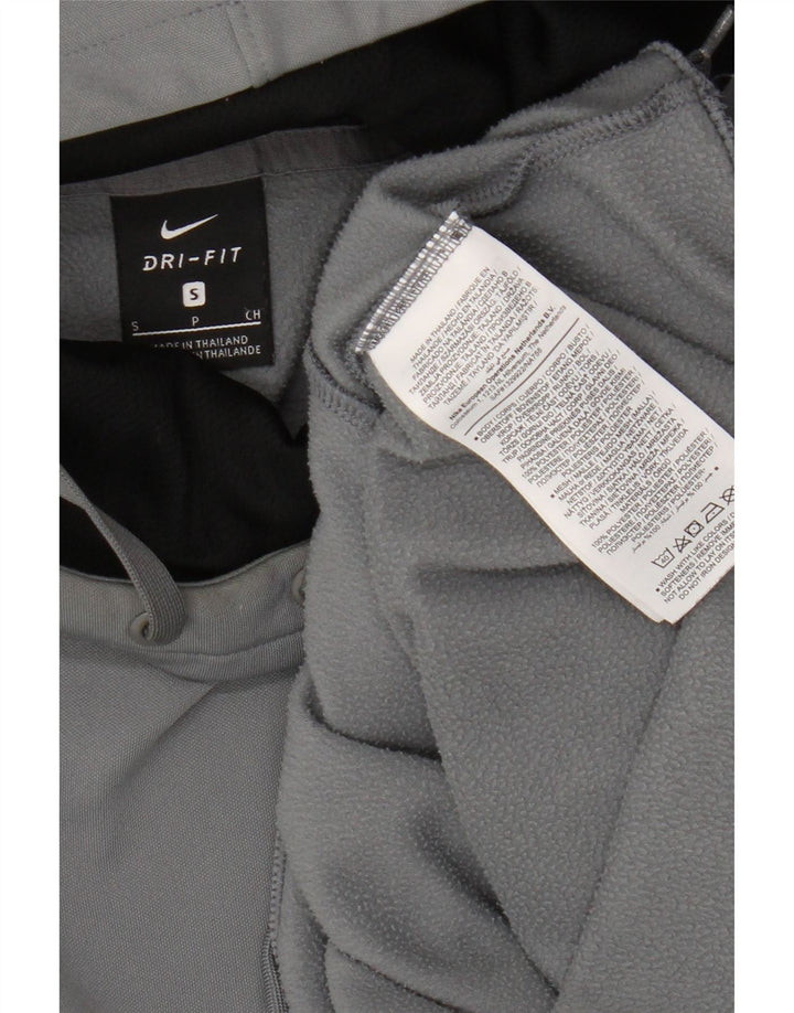 Felpa con cappuccio Nike Dri Fit da uomo, piccola, in poliestere color block grigio