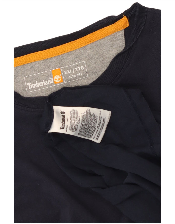 T-shirt slim fit da uomo Timberland Top 2XL cotone blu navy