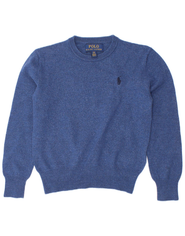 Maglione maglione girocollo da ragazzo Polo Ralph Lauren 7-8 anni piccolo in lana blu