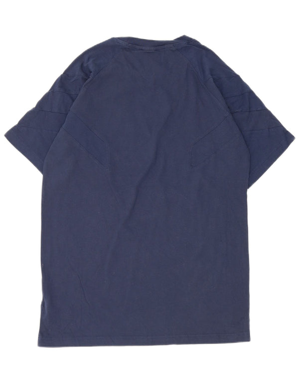T-shirt da uomo Adidas Top media in cotone blu navy