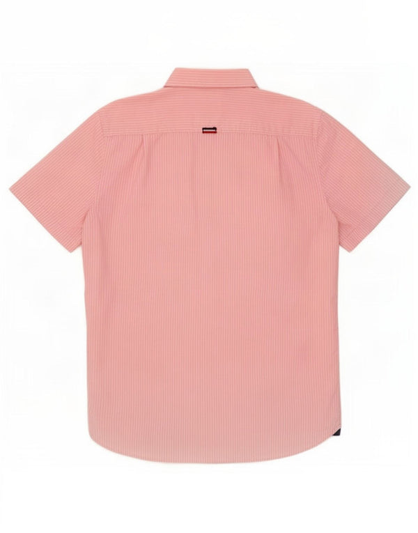 Camicia a maniche corte da uomo Superdry 2XL cotone gessato rosa