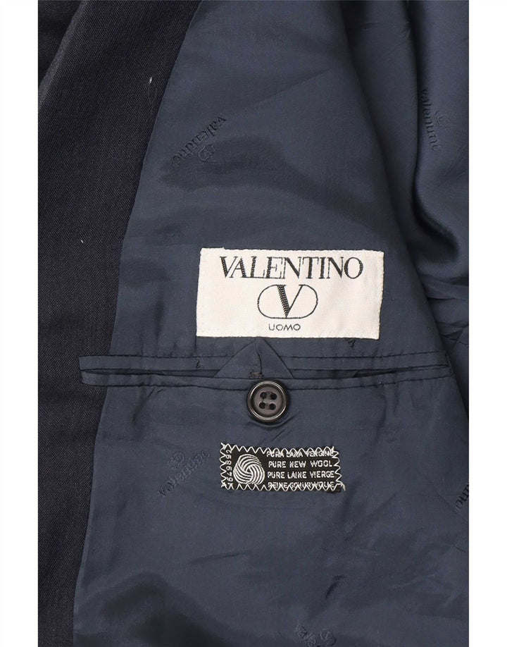 Giacca blazer da uomo a 2 bottoni Valentino IT 52 XL Blu Navy in lana vergine