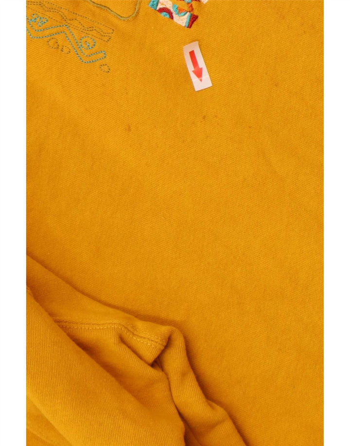 Stefanel Womens Graphic Oversized Sweatshirt Jumper UK 14 Medium Yellow
