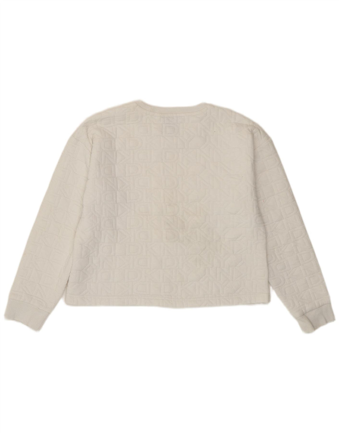 Felpa con grafica corta da donna Dkny UK 14 poliestere bianco medio
